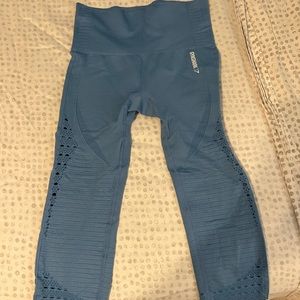 Gymshark cropped (3/4 length) blue leggings XS